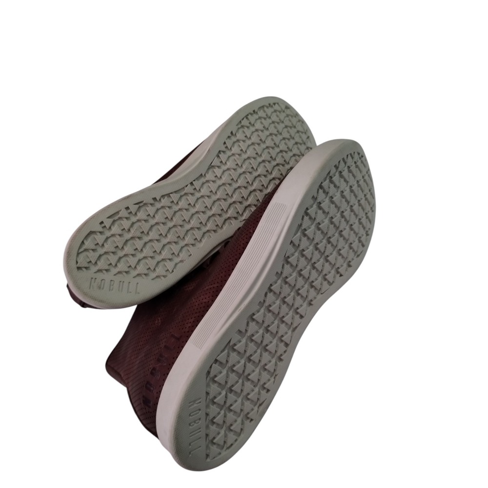 NOBULL Outwork High Top Leather Trainers Mens‎ 7.5 Womens 9 Burgundy Perforated - Picture 4 of 5